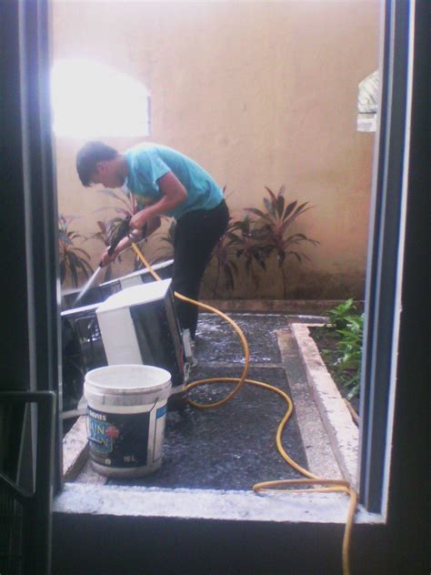 Air Con General Cleaning With Pressure Washer In Any Point