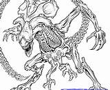 Alien Coloring Pages Scary Predator Vs Color Printable Getdrawings Getcolorings sketch template