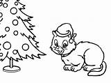 Coloring Christmas Pages Kitten Tree Cat Sheets Lovely Choose Board Procoloring sketch template