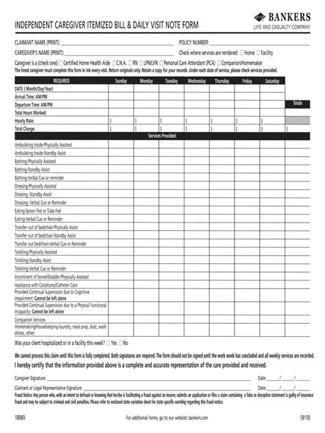 caregiver  disabled printable form printable forms