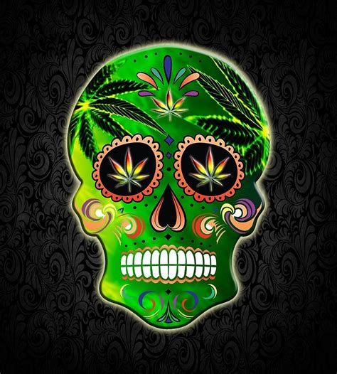 cool day   dead weed sugar skull  tsaodesign redbubble