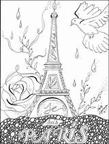 Paris Coloring Pages Printable France Drawing Adult Getdrawings Getcolorings Book Color Books Sheets Choose Board Peace Kids Cute sketch template