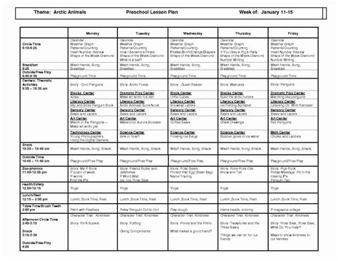printable weekly lesson plan template markmeckler template design