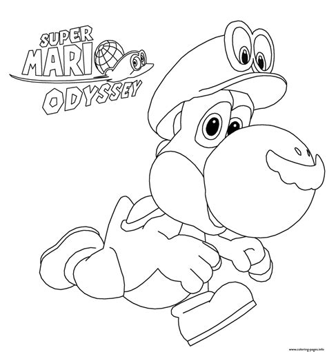 epic  super mario odyssey coloring pages  print black