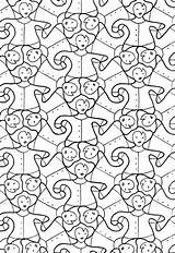 Escher Tessellation Mc Colorear Pavages Cornelis Maurits Teselados Locket Escola Acessar Visuais sketch template