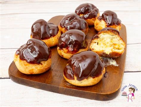 these classic french dessert profiteroles are made with choux pastry