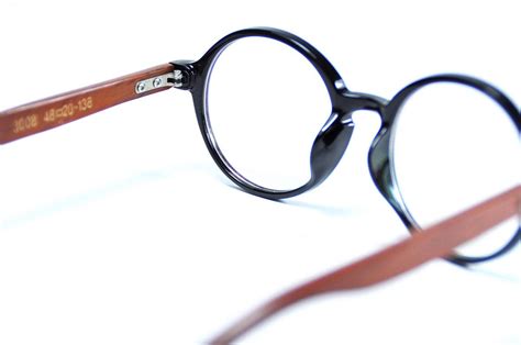 Vintage Retro Womens Mens Round Wooden Oversized Eyeglass Frames Rx