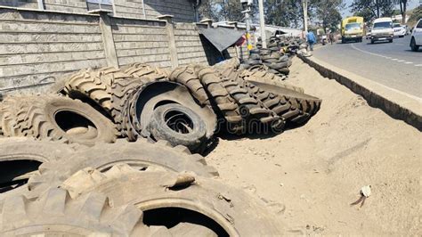 kenyan roads sale   tires  kariakor  starehe constituency  nairobi kenya editorial