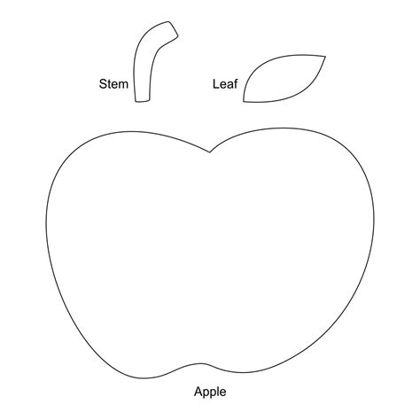 printable apple template preschool     printablee