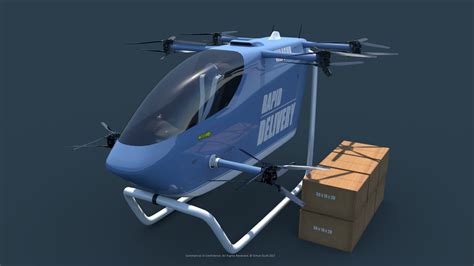 small semi autonomous cargo delivery manned drone concept  rapid deliveries drone