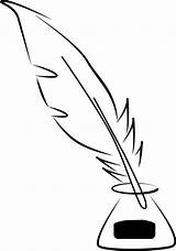 Quill Clipart Clip Cliparts Ink Library Feather sketch template