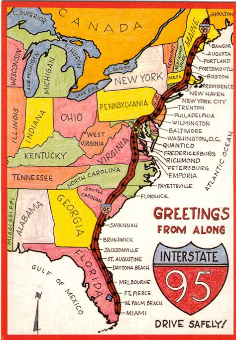 map  interstate    postcard cs