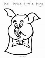 Three Little Coloring Pigs Bowtie Built California Usa Outline Cursive sketch template