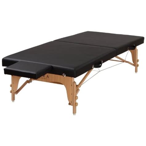 sierra comfort portable stretching table sits low to ground black