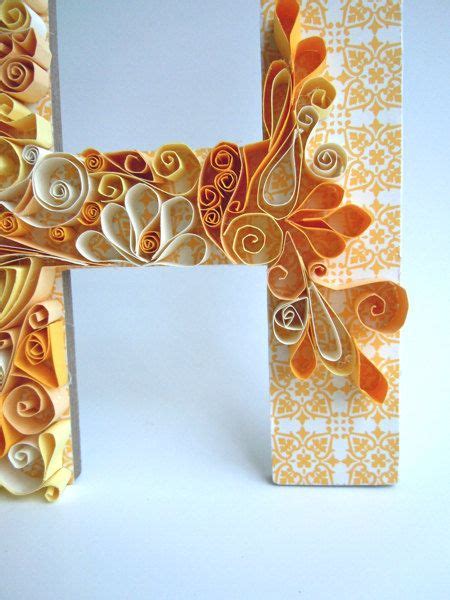 monogram quilled letter  hellohydrangea  etsy quilling letters