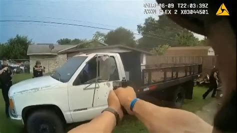deadly texas police shooting of armed man inside truck captured on