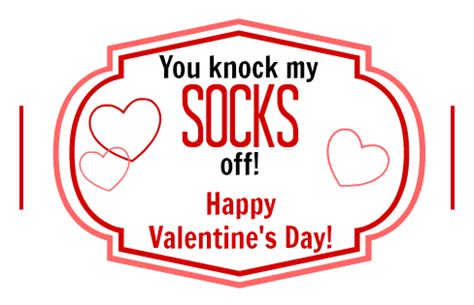 valentines day printables socks gift  cards