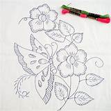 Embroidery Butterfly Patterns Bordados Hand Designs Mão Pattern Desenhos Para Vintage Bordado Riscos Diy Needlework Kit Padrões Flower Print Pasta sketch template