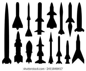 military missile silhouette vector art stock vector royalty