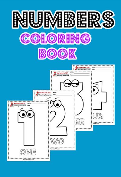 numbers coloring book worksheets