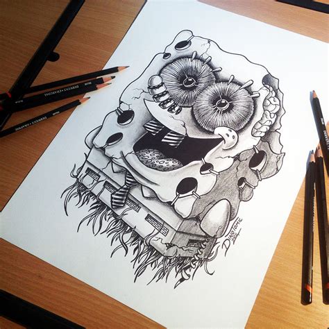 detailed pencil drawings  dino tomic inspiration