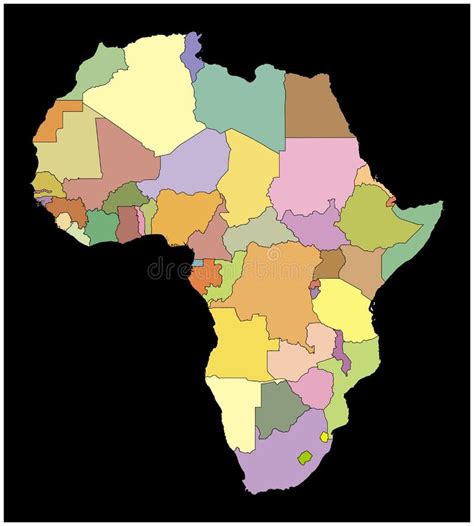 kaart van afrika met grenzen zonder namen vector illustratie