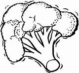 Broccoli Coloring Clipart Pages Kids Printable Brocoli Outline Getdrawings Clipground sketch template