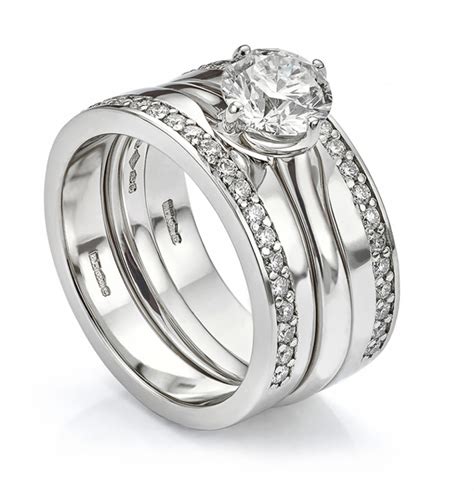 bespoke double diamond wedding ring set