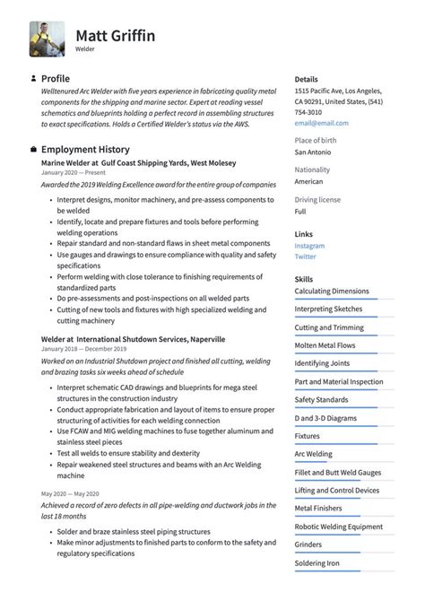 welder resume sample resume examples resume resume guide