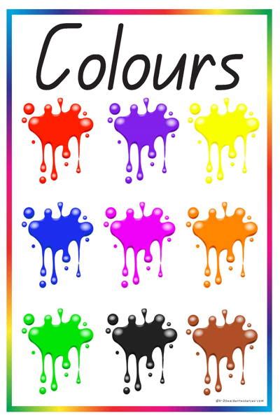 printable colour vocabulary words   teacher resources