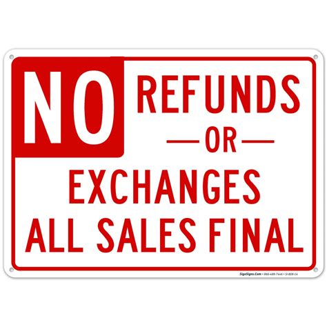buy  refunds  exchanges sign  sales final sign  inches