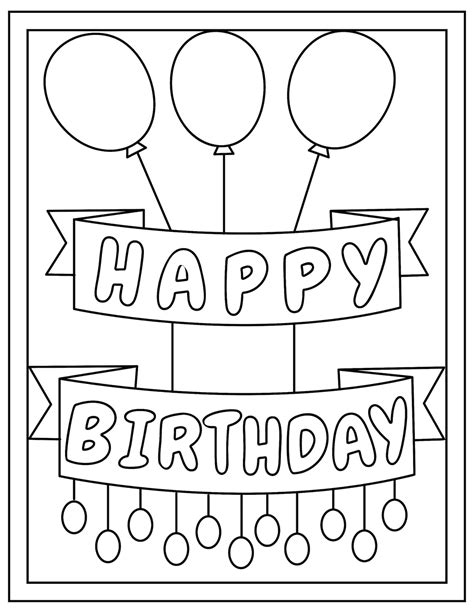 birthday coloring pages  kids cute printable coloring etsy uk
