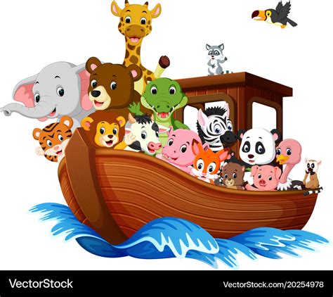 noah ark cartoon royalty  vector image vectorstock