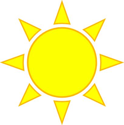yellow sun cartoon clipart