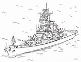 Coloring Uss Missouri Pages Battleship Military Destroyer Drawing Navy Printable Supercoloring Template sketch template