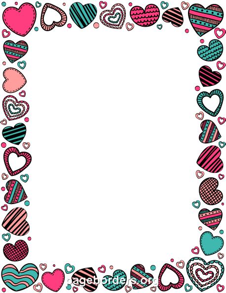 heart doodle border clip art page border  vector graphics