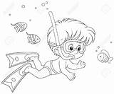 Snorkel Diver Diving Drawing Stock Little Boy Illustration Clip Vector Mask Getdrawings Shutterstock Retro sketch template