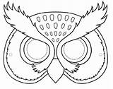 Mask Owl Masks Kids Craft Printable Animal Outline Crafts Template Bird Coloring Face A4 Wolf Pattern Preschool Cut Colour Patterns sketch template