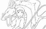 Haku Chihiro Outlines Away Spirited Deviantart Bg Coloring Castle Pages sketch template
