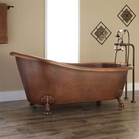 donnelly hammered copper clawfoot slipper tub bathroom