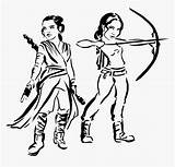 Hunger Bow Wars Coloring Games Star Archer Katniss Rey Pngitem sketch template