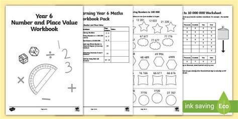 ks year  maths worksheets number place  workbook
