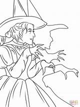 Coloring Witch Wicked Oz Wizard Pages Printable Drawing sketch template