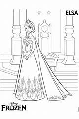 Elsa Frozen Coronation Coloring Colouring Pages Disney Activities sketch template