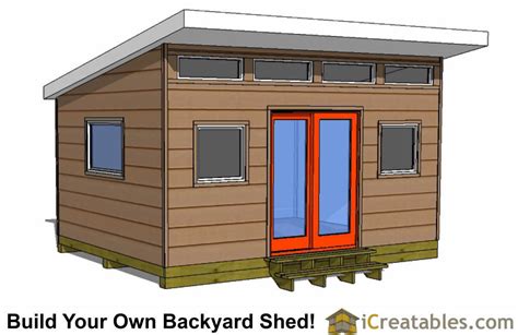 modern shed plans center door