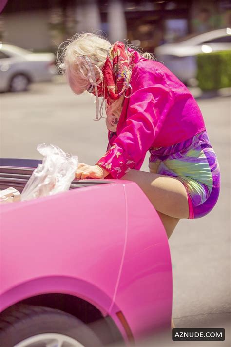 Angelyne Takes Her Famous Pink Corvette For A Ride In Calabasas At