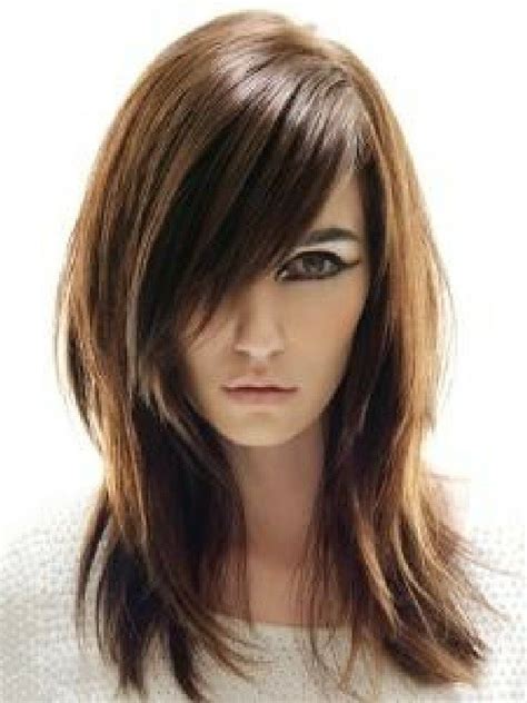 2021 Latest Medium Hairstyles With Side Swept Bangs And Layers