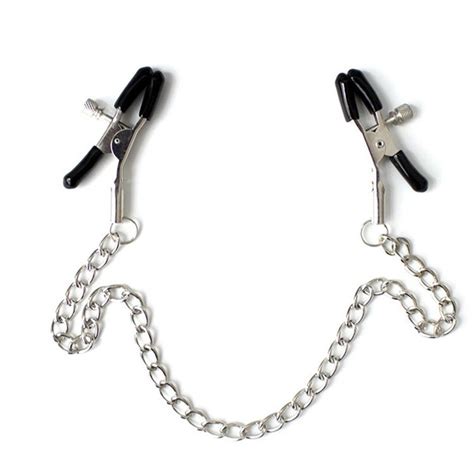 Women Nipple Clamps Tools Stainless Steel Metal Chain Nipple Clips
