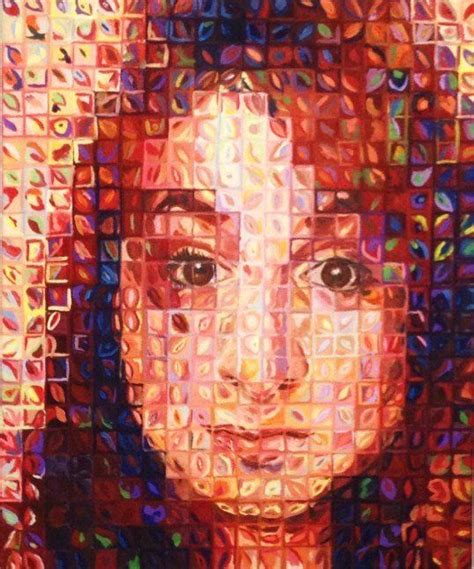 Chuck Close Style Painting Oil On Canvas Painting Oil