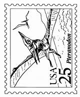 Coloring Stamp Pages Stamps Postage Nature Usps Dinosaurs Pteranodon Postal Authorized Usage Service sketch template